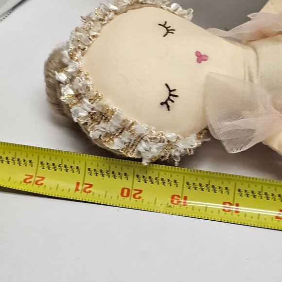 Mon Ami Designs Belle Sugar Plum Ballerina Soft Pink Gold Plush Decor Doll - Picture 13 of 16